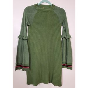 Free People green sweater dress size XS